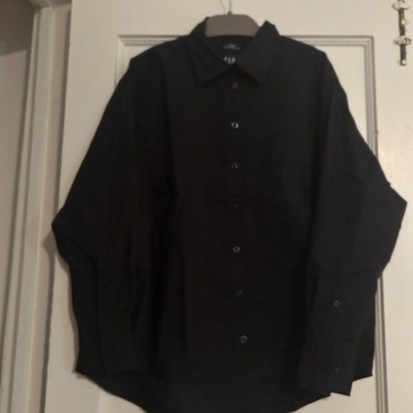 Gap Cotton Poplin Big Shirt in Black (size Petite XS) - NEW with tags - Picture 3 of 4